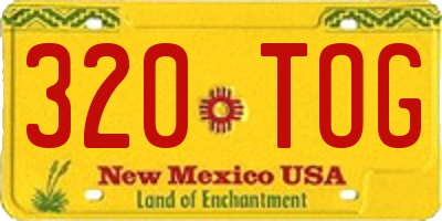 NM license plate 320TOG