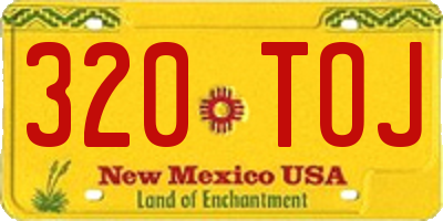 NM license plate 320TOJ