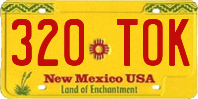 NM license plate 320TOK