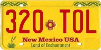 NM license plate 320TOL
