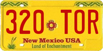 NM license plate 320TOR