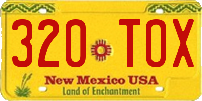 NM license plate 320TOX