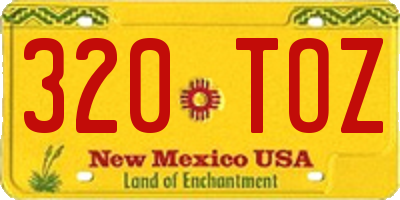 NM license plate 320TOZ