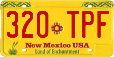 NM license plate 320TPF