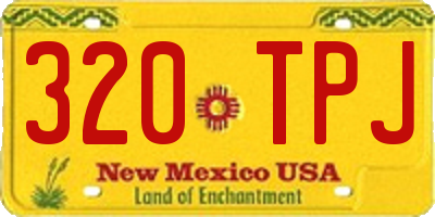 NM license plate 320TPJ