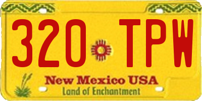 NM license plate 320TPW
