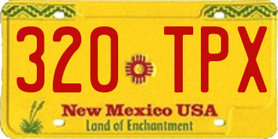 NM license plate 320TPX
