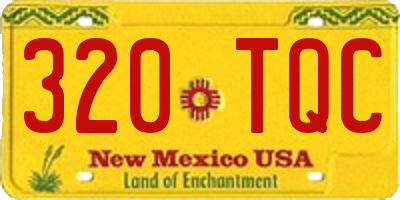 NM license plate 320TQC