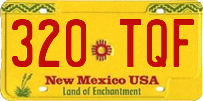NM license plate 320TQF