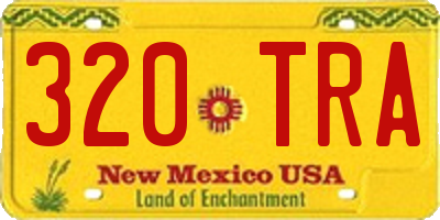 NM license plate 320TRA