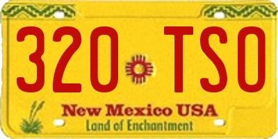 NM license plate 320TSO