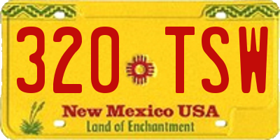 NM license plate 320TSW