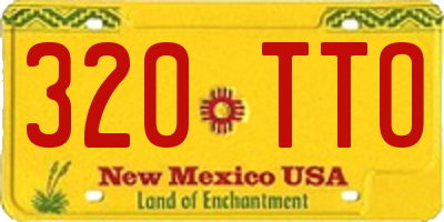 NM license plate 320TTO
