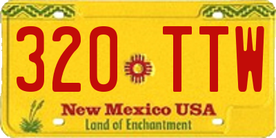 NM license plate 320TTW