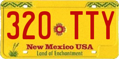 NM license plate 320TTY