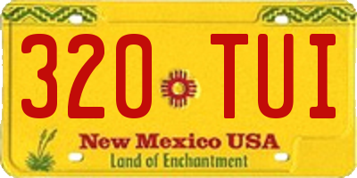 NM license plate 320TUI
