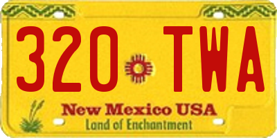 NM license plate 320TWA