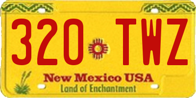 NM license plate 320TWZ