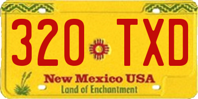 NM license plate 320TXD