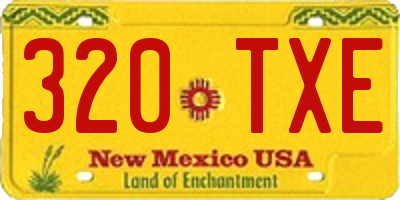 NM license plate 320TXE