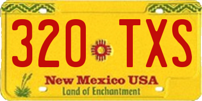 NM license plate 320TXS