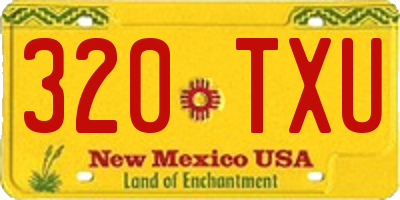 NM license plate 320TXU