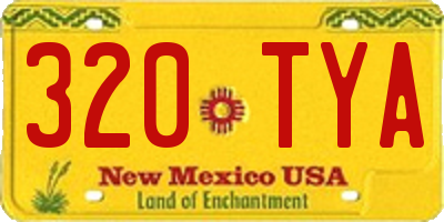 NM license plate 320TYA