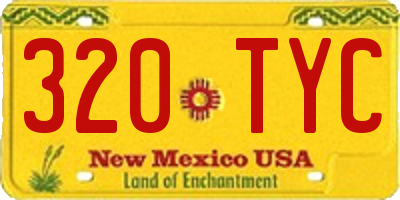 NM license plate 320TYC