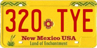NM license plate 320TYE