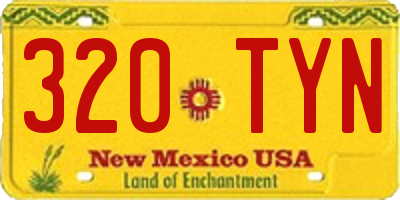 NM license plate 320TYN