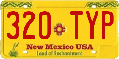 NM license plate 320TYP