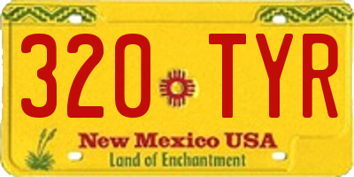 NM license plate 320TYR