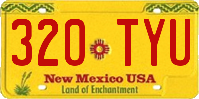 NM license plate 320TYU