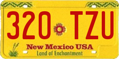 NM license plate 320TZU