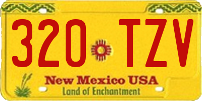 NM license plate 320TZV