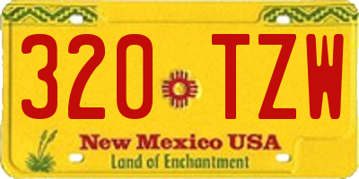 NM license plate 320TZW