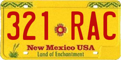 NM license plate 321RAC