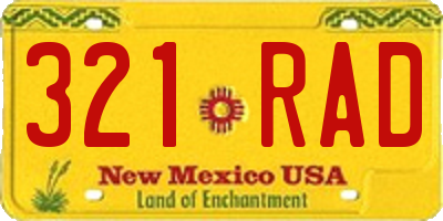 NM license plate 321RAD