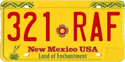 NM license plate 321RAF