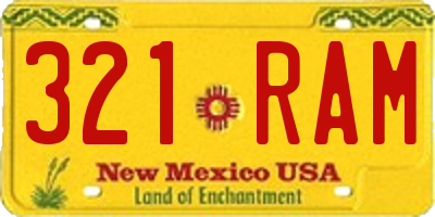 NM license plate 321RAM