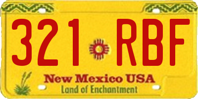 NM license plate 321RBF