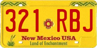 NM license plate 321RBJ