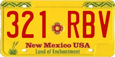 NM license plate 321RBV