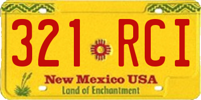 NM license plate 321RCI