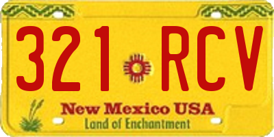 NM license plate 321RCV