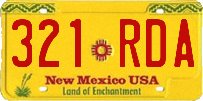 NM license plate 321RDA