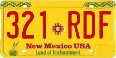 NM license plate 321RDF