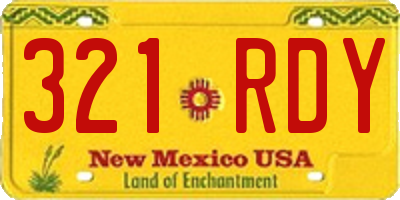 NM license plate 321RDY