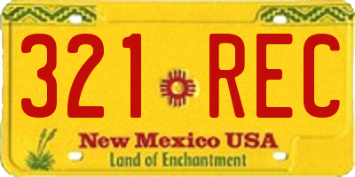 NM license plate 321REC