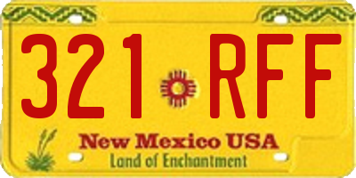 NM license plate 321RFF